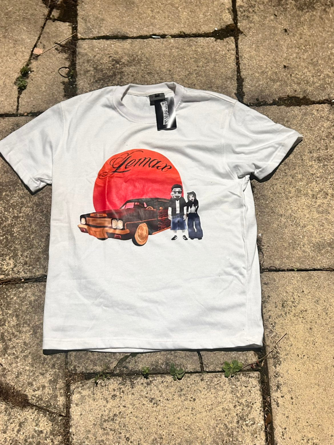 White lowrider tee